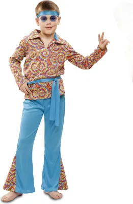 Immagine prodotto di Costume da hippie psichedelico per ragazzi costume in maschera blu e colorato