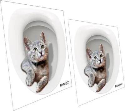 Produktbild von selbstklebende/wasserfeste Cartoon-Katzenaufkleber für den Toilettensitz – 30 x 35 cm