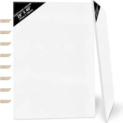 Produktbild von Kurtzy 2er-Pack Leinwände zum Bemalen 70 x 100 cm - Bespannte Keilrahmen Leinwände zum Bemalen XXL aus Holz - Leinwände Geeignet für Acryl- und