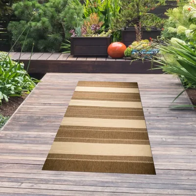 Immagine prodotto di Tappeto effetto sisal marrone-beige - 80 x 150 cm