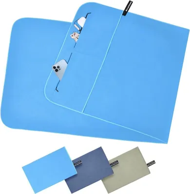 Produktbild von Mikrofaser Handtuch 130 x 50 cm Schnelltrocknend Blau Fitness Sauna Strand