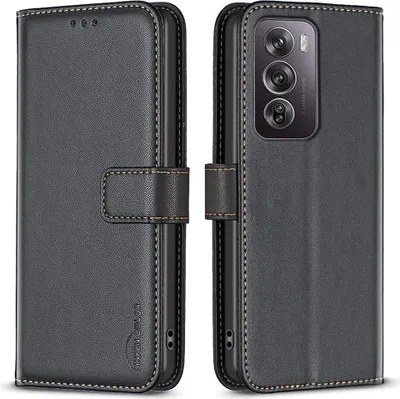 Produktbild von OPPO Reno12 Pro Hülle - BINFEN Klapphülle - Schwarz