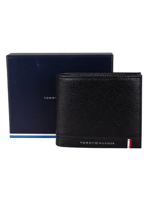 Produktbild von Tommy Hilfiger Herren Zentrale Ledergeldbörse, Schwarz One Size
