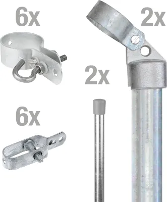 Produktbild von Alberts Zauneck-Set für Mahschendrahtzaun zum Einbetonieren, Höhe 80 cm, feuerverzinkt