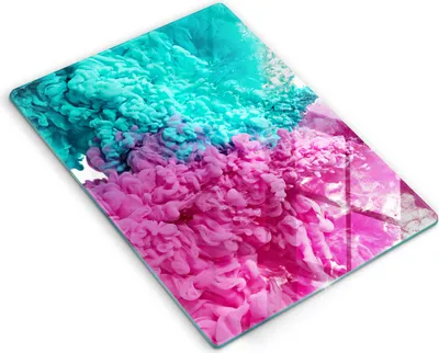 Produktbild von Abdeckung Glas - Küchenabdeckung - 40x52 cm - Abdeckplatte - Türkisrosa Rauch