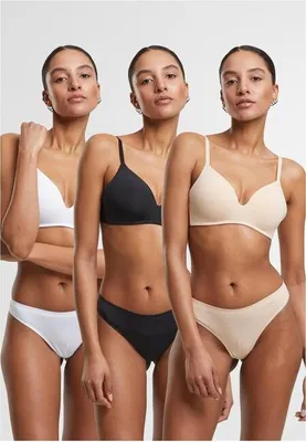 Obrázek produktu pro Urban Classics Ladies Bonded Tanga 3- Pack black+white+nude - S