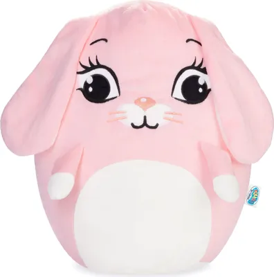 Produktbild von SQUISHBRUBIES Holly der Hase - 35 cm Kuscheltier - Superweiches Plüsch Stofftier zum Kuscheln, Verschenken und Sammeln - Weiß und Rosa