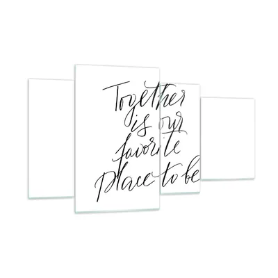 Produktbild von Bilder auf glas - 4 Teile - Gemeinsam unser Ort - 120x70cm - Glasbilder - Wandbilder - Bilder - zum Aufhängen bereit - Wanddekoration aus Glas - Glas Bilder - Wandbild auf Glas - GDL120x70-4539