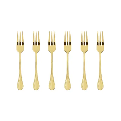 Produktbild von Sambonet Set 6 Kuchengabeln Edelstahl/PVD Gold 52763GA5