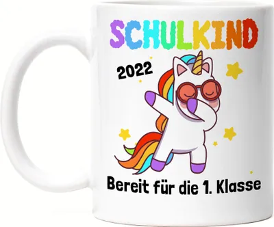 Produktbild von Schulkind 2022 Bereit Für 1. Klasse Tasse Einhorn Unicorn Geschenkidee Grundschule Einschulung