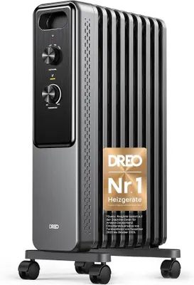 Obrázok produktu pre Radiátor s olejovým naplnením, 9 rebríkov, 2000 W, tichý elektrický ohrievač do spálne, ochrana proti prehriatiu a prevrhnutiu, nastaviteľný termostat, detská poistka, úsporný
