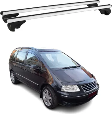 Image de Barres de toit Transversales pour VW Sharan 1995-2010 Aluminium Argent