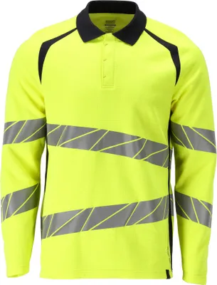 Produktbild von MASCOT® Polo-Shirt, Langarm Multisafe Größe 5XL, hi-vis gelb/schwarzblau | Packung (1 Stück)