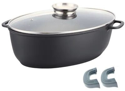 Produktbild von Bräter 7,3 L Aluminiumguss Schmortopf Induktion Bratentopf Entenbräter Gänsebräter Hähnchenbräter