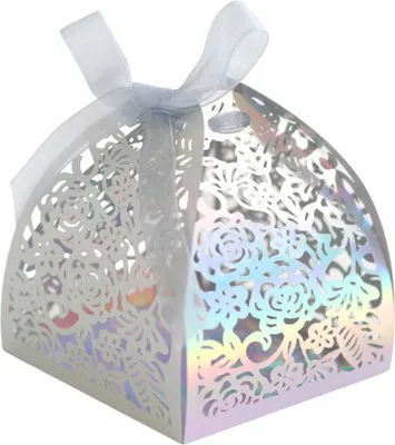 Produktbild von 50 Pack Rose Süßigkeiten Boxen Laser Cut Schokolade Geschenk-Boxen Für Hochzeit Braut Dusche Jahrestag Geburtstag Party Favors