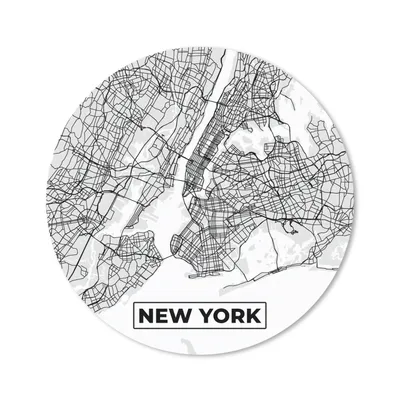 Produktbild von MuchoWow® Mauspad Mousepad New York - Stadtplan - Schwarz und weiß - Karte 20x20 cm - Mousepads - Maus Mat - Pad - Mausunterlage - Schreibtischmatte