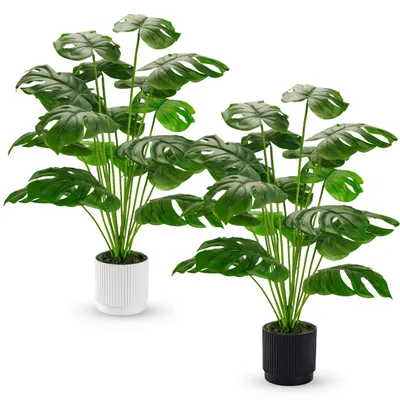 Image de 2 plantes artificielles, grandes plantes artificielles, 71,1 cm, pour l'intérieur, pour la salle de bains, les pièces décorées, le salon, la décoration d'intérieur