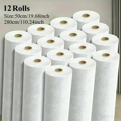 Produktbild von 12 Stück selbstklebende Tapete, 3D Fliesen Ziegel Wand Aufkleber,wasserdichte und feuchtigkeitsdicht , Schlafzimmer/Wohnzi Dekoration Wallpaper, Weiß.