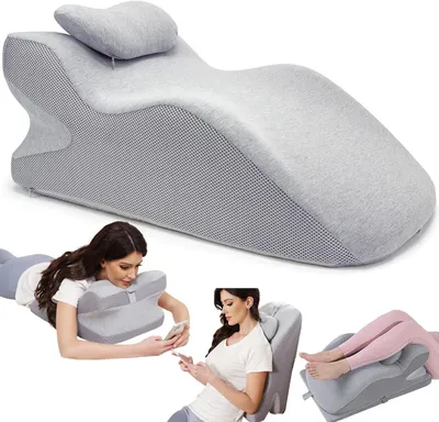 Image de Coussin de lecture, 1 pièce, en mousse à mémoire de forme, pour lit, housse lavable, coussin de lecture ergonomique