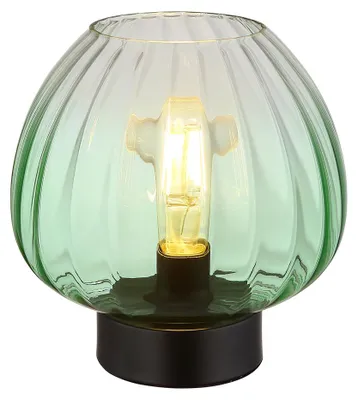 Produktbild von LED Tischleuchte, Metall, schwarz, Glas, grün, D 23 cm