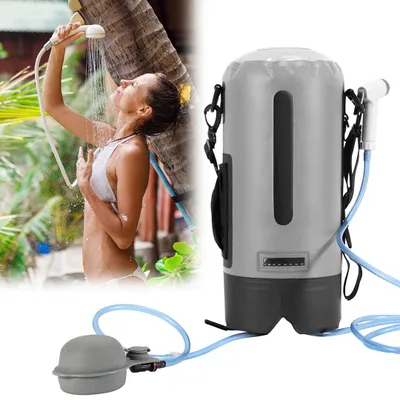 Produktbild von Vigevee Campingdusche 12 Liter Camping Dusche mit druckfußpumpe, temperaturanzeige, Gartendusche mit Aufbewahrungstasche Geeignet für draußen