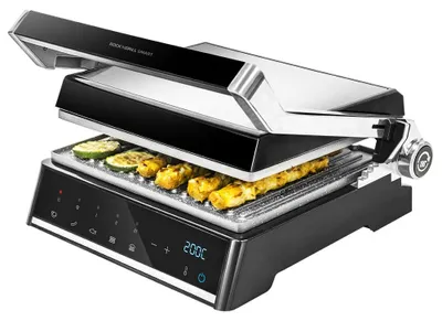 Elektrische Grillplatte 2000 W, RockStone, 180° Öffnung, 28,5x22,5 cm