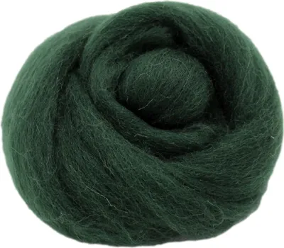 Produktbild von Filzwolle zum Trockenfilzen und Nassfilzen - Farbe Flaschengrün 20gr.