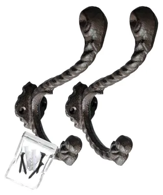 Productafbeelding van Omgoods - Set van 2 Gietijzeren Wandhaken met Touwontwerp