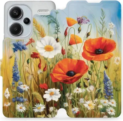 Produktbild von Handyhülle mit klappe für Xiaomi Redmi Note 13 Pro Plus 5G, Mobiwear Book, Wiesenblumen