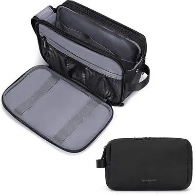 Produktbild von Reise-Toilettentasche für Herren, 5L, Schwarz, Doppelreißverschluss