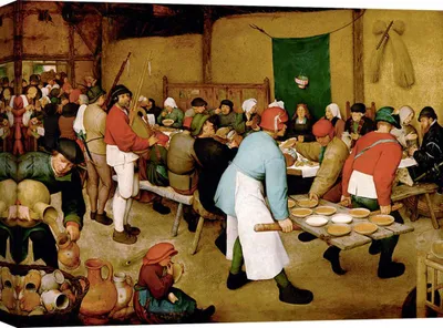Produktbild von Kunstdruck auf leinwand - Pieter Bruegel the Elder, Peasant Wedding (Hochzeitsbankett) – 80x60 cm