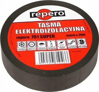 Obrázek produktu pro Sanitas | Izolační páska PVC Premium 19 mm x 20 m - Černá - Super elastická - Samozhášivá - Odolná proti povětrnostním vlivům