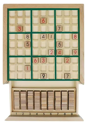 Produktbild von Sudoku Holz Puzzlebrettspiel mit Schublade - SD-02