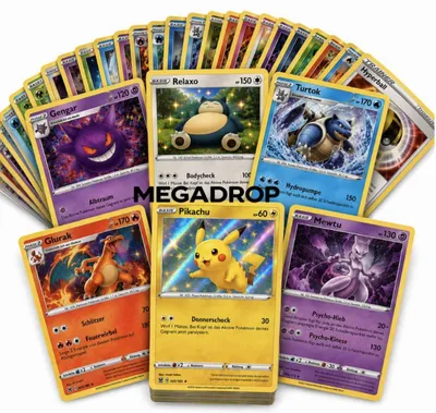 Produktbild von Pokémon 25 deutsche Karten alle glitzernd Holo und Reverse Holo