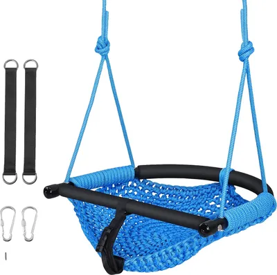 Image de Balançoire pour enfants, hauteur réglable, caractéristiques de sécurité, bleu
