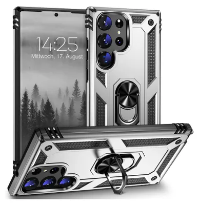 Produktbild von Armor Outdoor Handyhülle für Samsung Galaxy S23 Ultra Handy Panzer Case Cover Schutzhülle Farbe: Silber