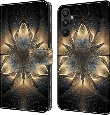 Produktbild von CLM-Tech Hülle kompatibel mit Samsung Galaxy A54 5G - Tasche aus Kunstleder - Klapphülle mit Ständer und Kartenfächern, goldener Ruhm