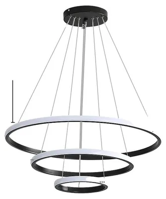 Obrázek produktu pro Závěsné svítidlo, nastavitelný design, stmívatelné LED, černé