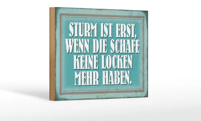 Produktbild von Holzschild Spruch 18x12cm Sturm wenn Schafe keine Locken