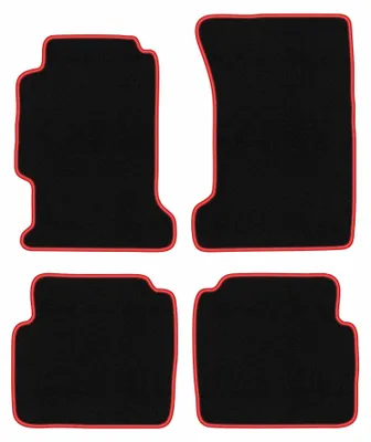 Obrázok produktu pre Velúrové autokoberce pre: Honda Accord V 1993-1997 (kombi/sedan) – sada 4 ks, čierno-červené, na mieru – Wielganizator CARLUX