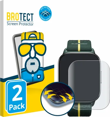 Produktbild von 2x BROTECT Fullscreen Schutzfolie für Motorola Moto watch fit Displayschutz Folie Fullcover Matt Entspiegelungsfolie