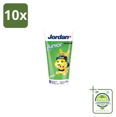 Produktbild von 10 x Jordan Junior Tandpasta 6-12 Jahre - Früchte-Minze - 50 ml - Großpackung - 10 Stücke