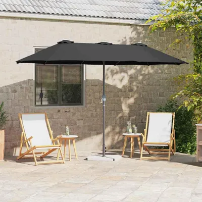 Produktbild von Schlichtes Gartenparasol Schwarz 370 x 197 x 239 cm - Sonnenschirme DE3571070 1parcel