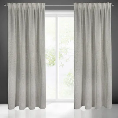 Zdjęcie produktu dla Zasłona EMILIA srebrna 140x270 cm taśma marszcząca sznurek tunelowy