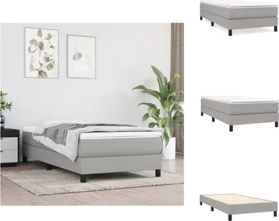 Produktbild von vidaXL Boxspringbett mit Matratze Hellgrau 100x200 cm Stoff -  Betten & Bettgestelle