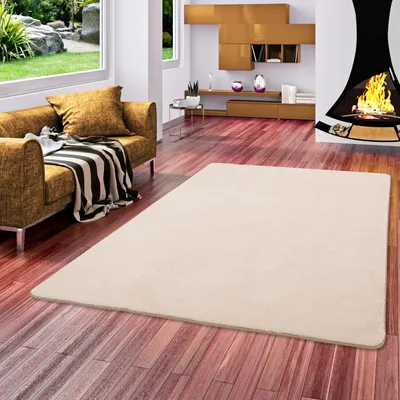 Produktbild von Hochflor Luxus Velours Teppich Touch Beige Meliert, Größe:400x500 cm