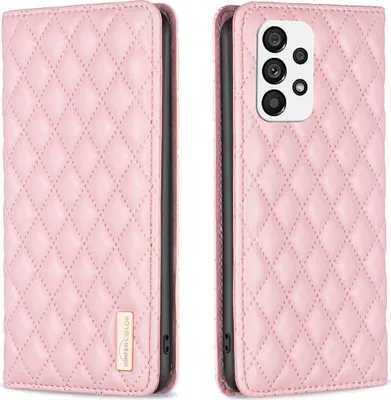 Produktbild von Galaxy A73 5G Hülle, Elegant Bookstyle Flip Leder Kartenfächer Schutzhülle mit Ständer für Samsung Galaxy A73 5G Pink