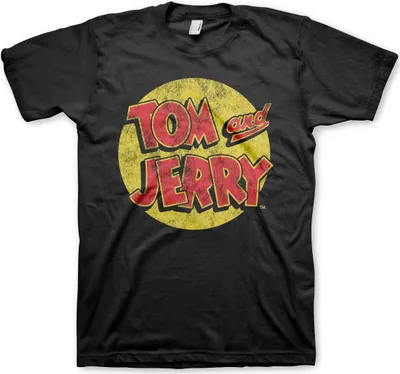 Produktbild von Tom & Jerry Washed Logo T-Shirt - X-Large - Black