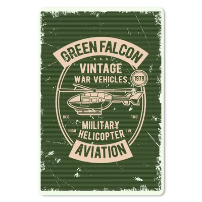 Produktbild von MuchoWow® Mauspad Mousepad Hubschrauber - Vintage - Grün 18x27 cm - Mousepads - Maus Mat - Pad - Mausunterlage