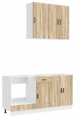 Image de vidaXL Ensemble de cuisine PORTO, 5 pièces, panneaux de particules imitation chêne Sonoma